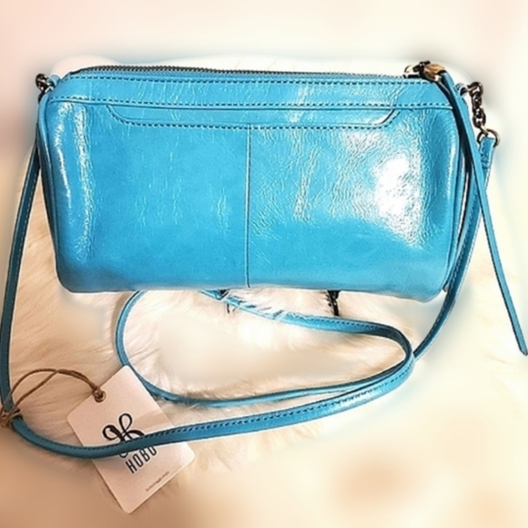 NWT HOBO 'Topaz' Turquoise Leather Crossbody Bag with Wanderlust Lining - Picture 5 of 8
